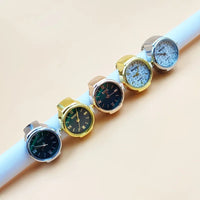 Anello Orologio con Movimento Creativo Moda Accessorio Vintage in Lega Orologio al Quarzo Gioiello Uomo Donna Regalo