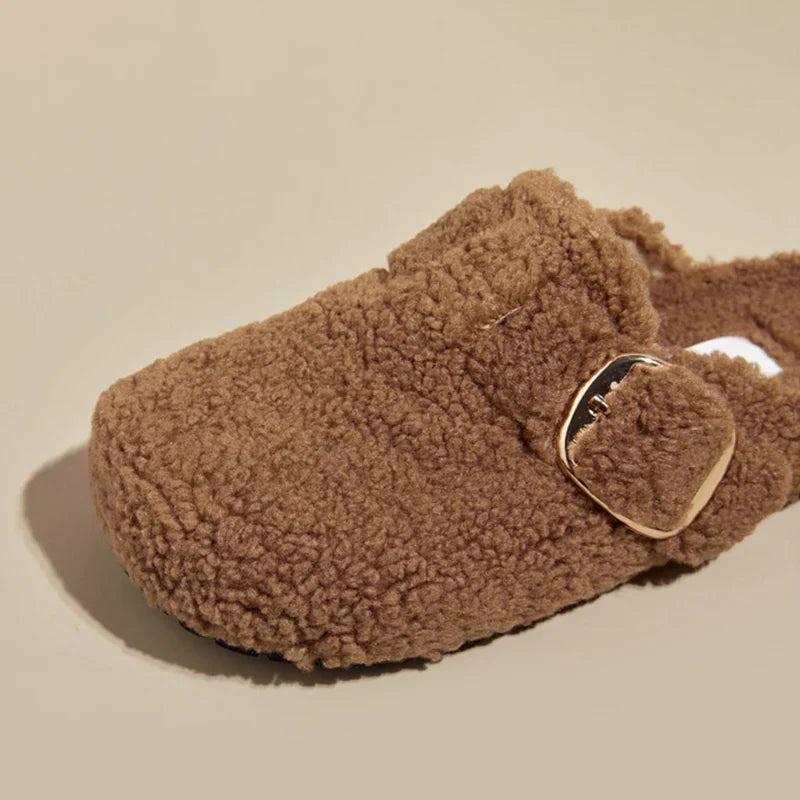 Alina® Chaussons épais en laine d'agneau, chauds