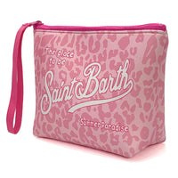 Pochette a righe con chiusura zip