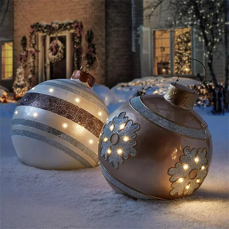 HoliDecor® Grande Boule de Noël en PVC Résistante aux Intempéries 60 cm