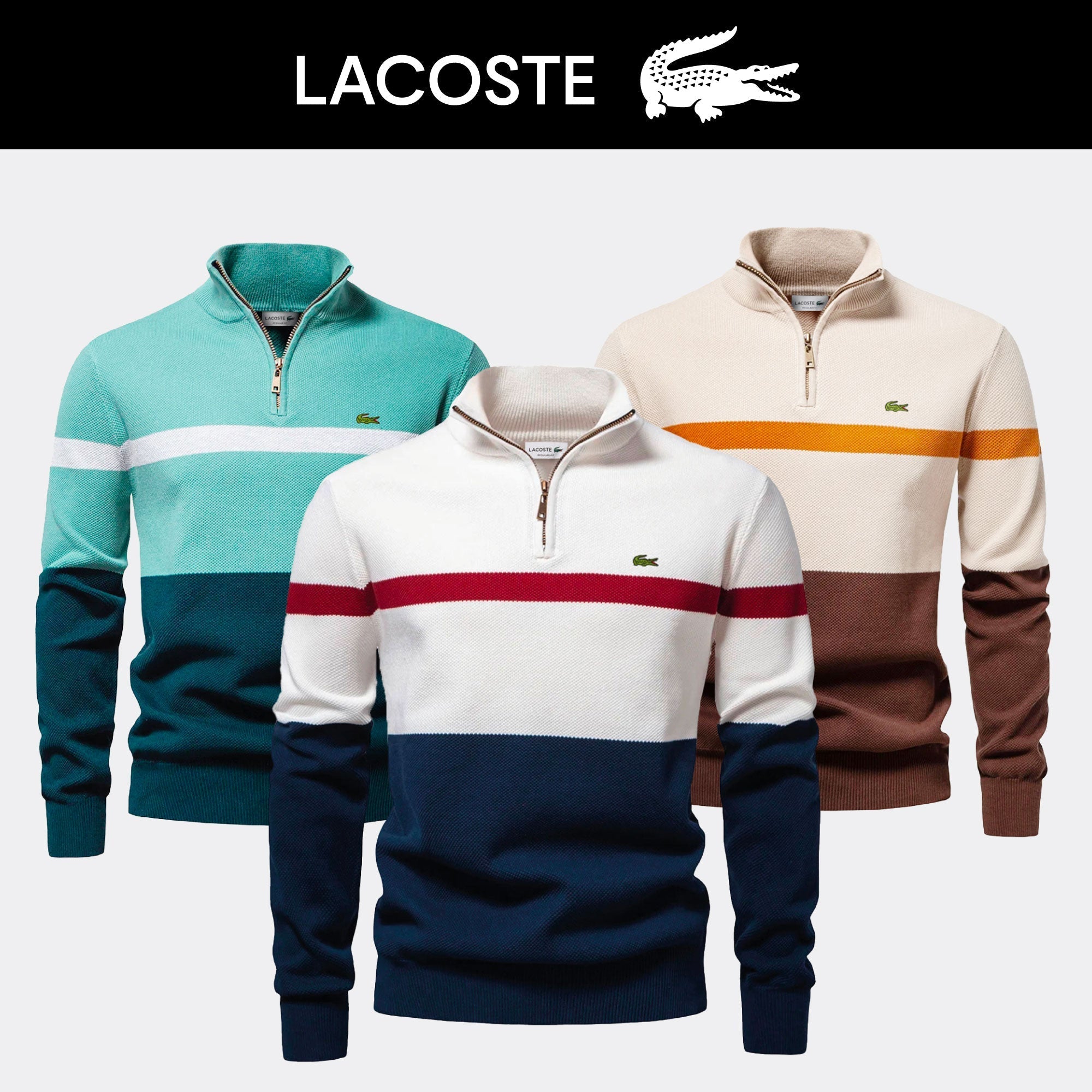 Ꮮаcostе – Polo Classica Uomo a Coste con Zip | Eleganza e Comfort per Ogni Occasione