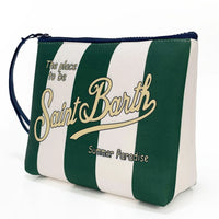 Pochette a righe con chiusura zip