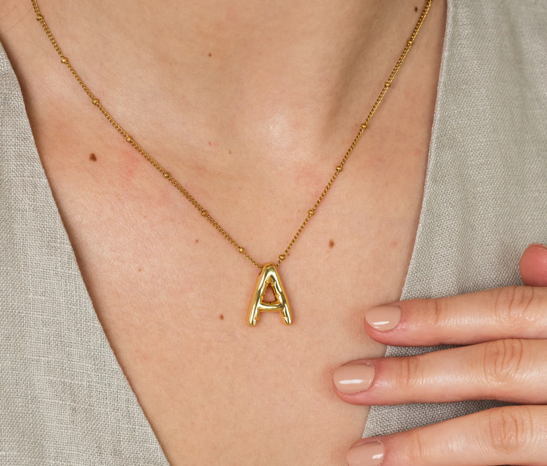 Collana con Lettera Bubble