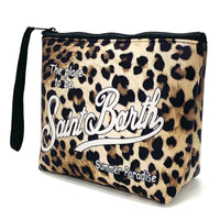 Pochette a righe con chiusura zip