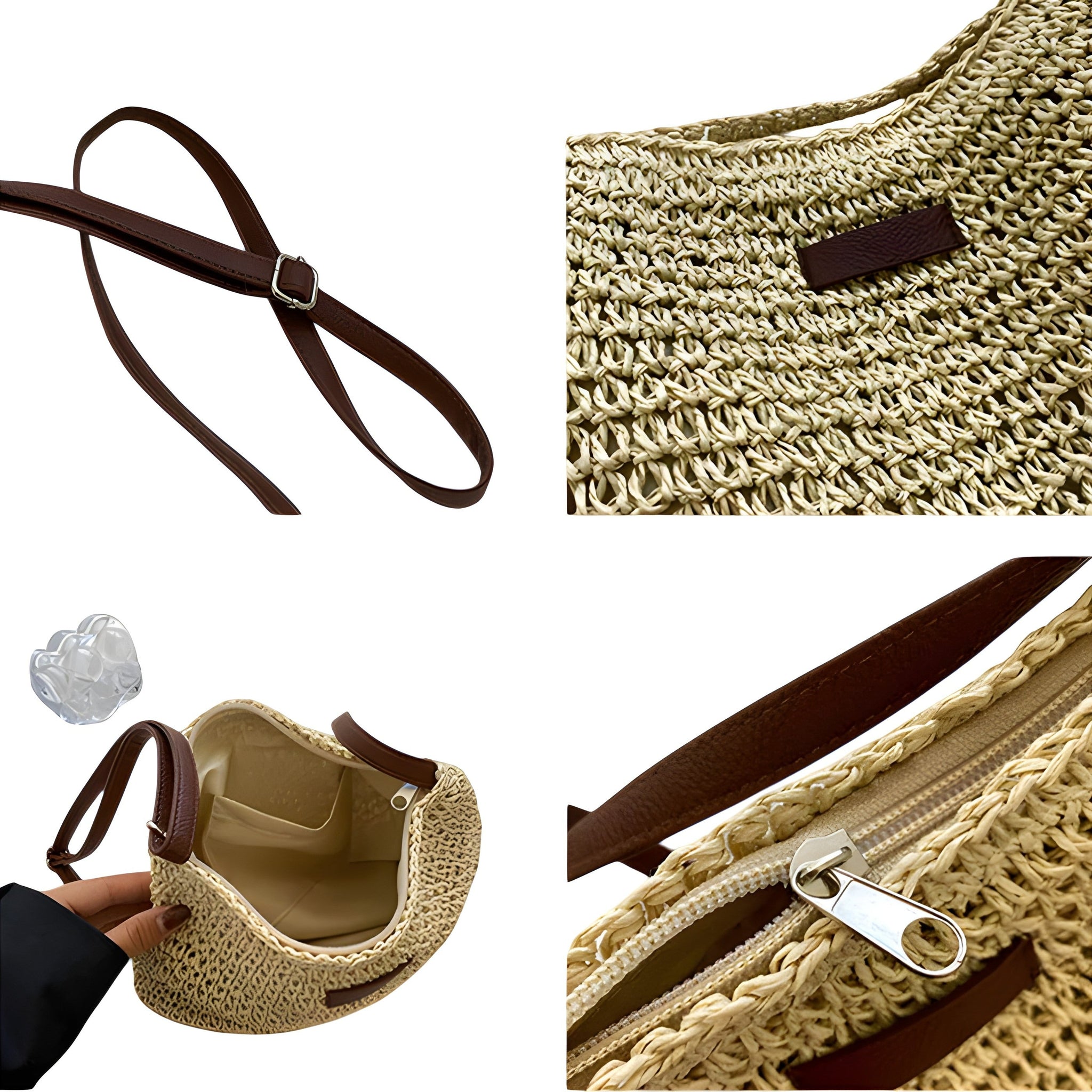 Borsa tracolla intrecciata con chiusura sicura