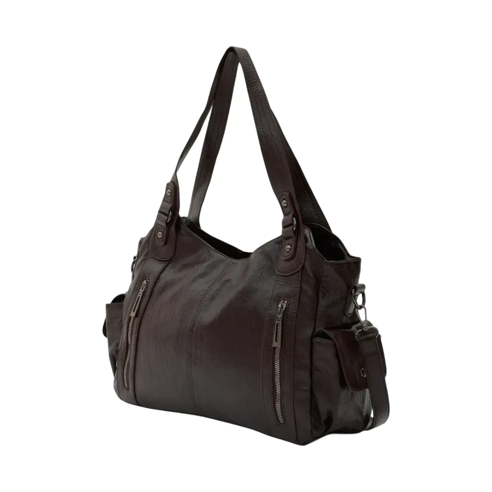 Borsa strutturata con zip e spazio aggiuntivo