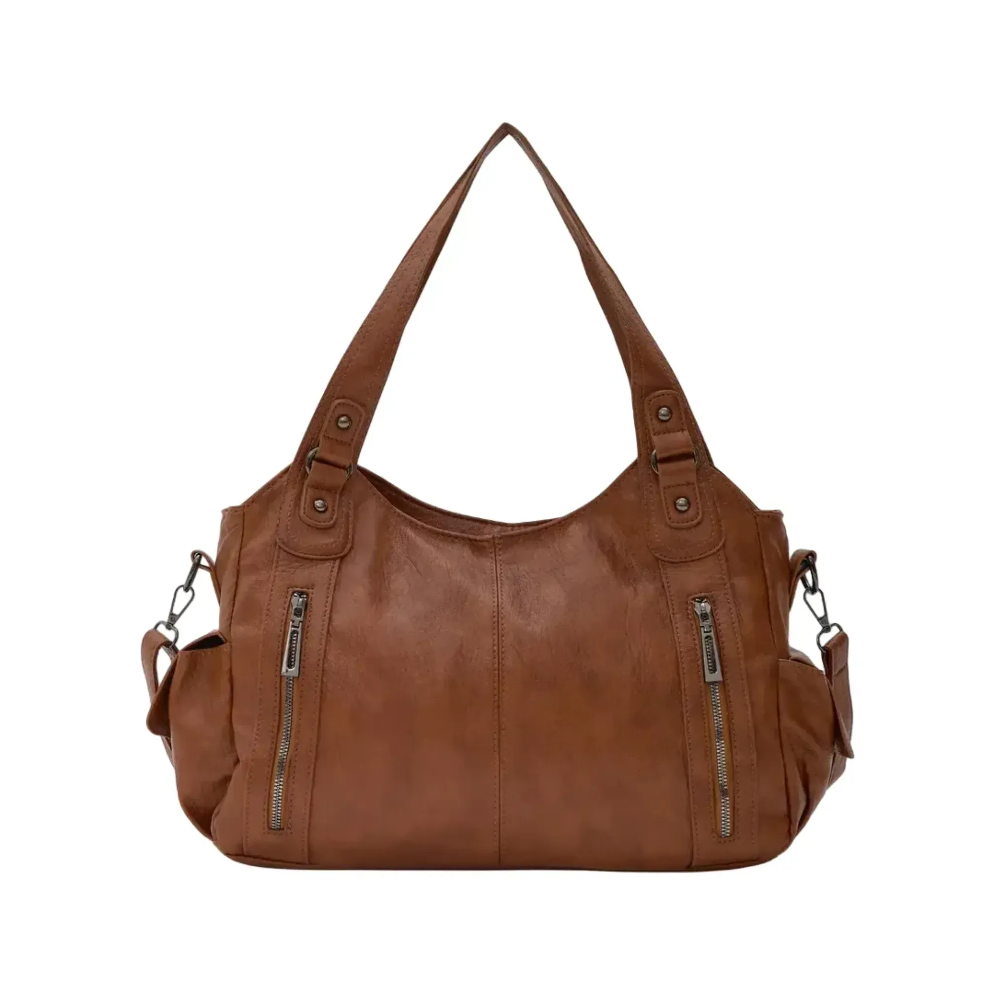 Borsa strutturata con zip e spazio aggiuntivo