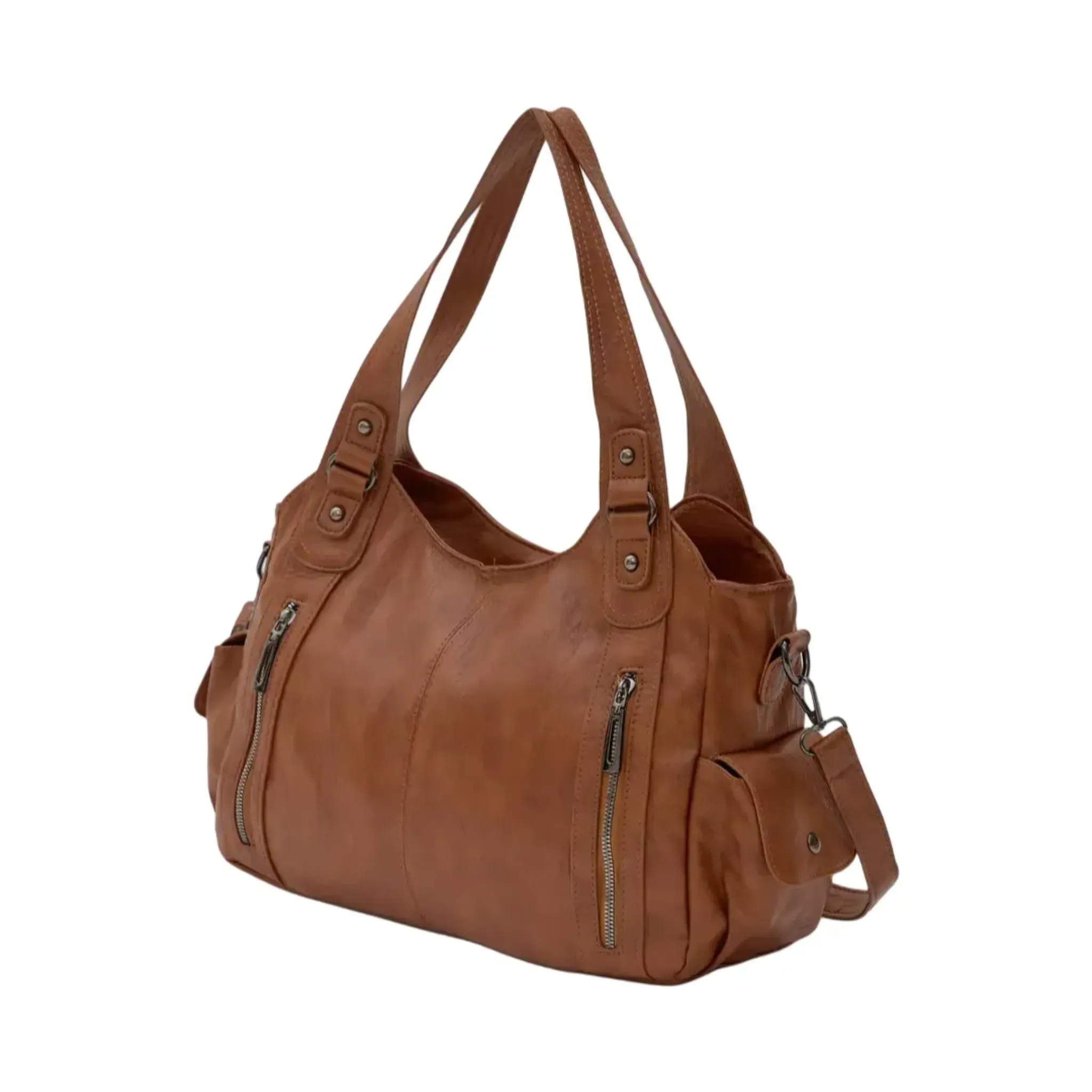 Borsa strutturata con zip e spazio aggiuntivo