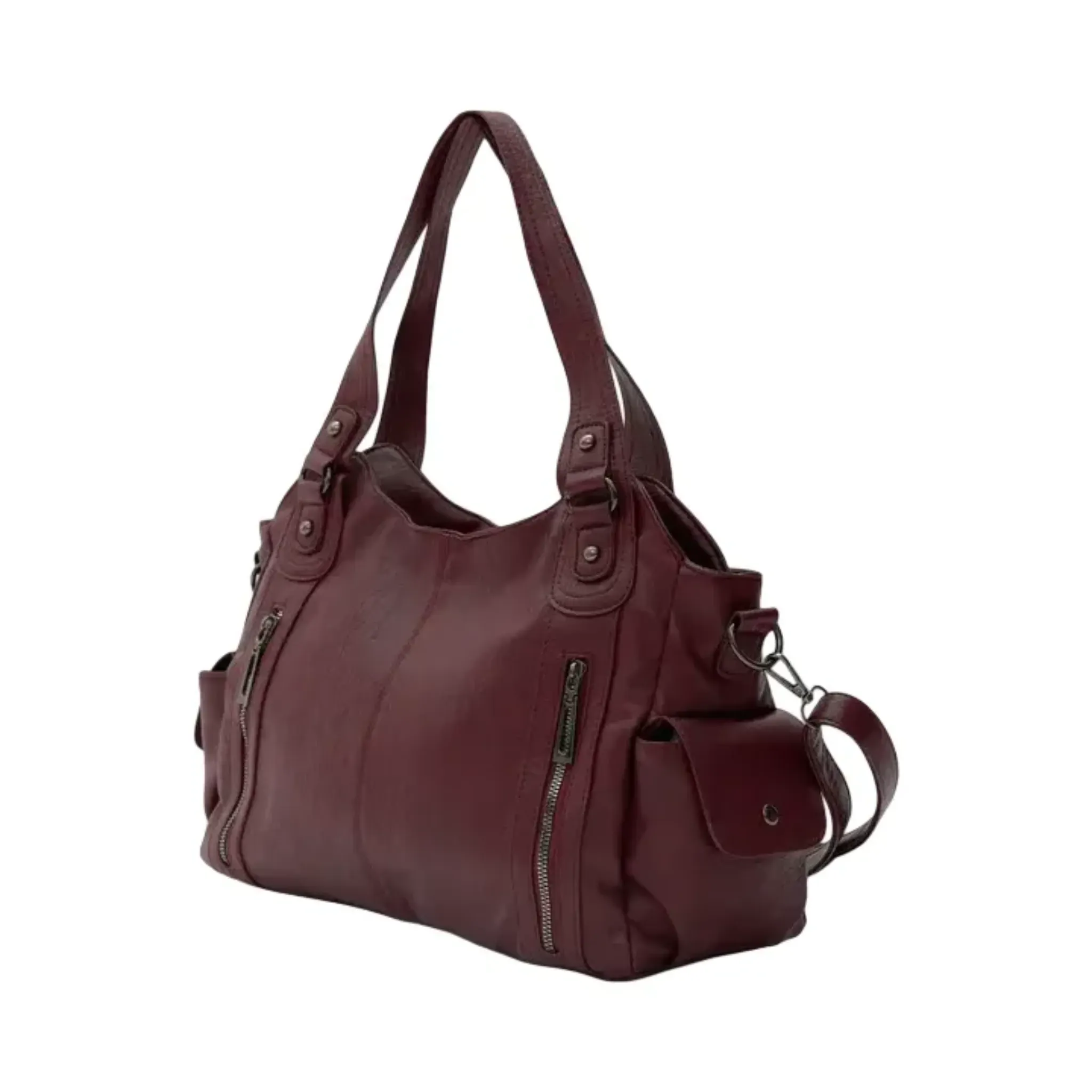 Borsa strutturata con zip e spazio aggiuntivo