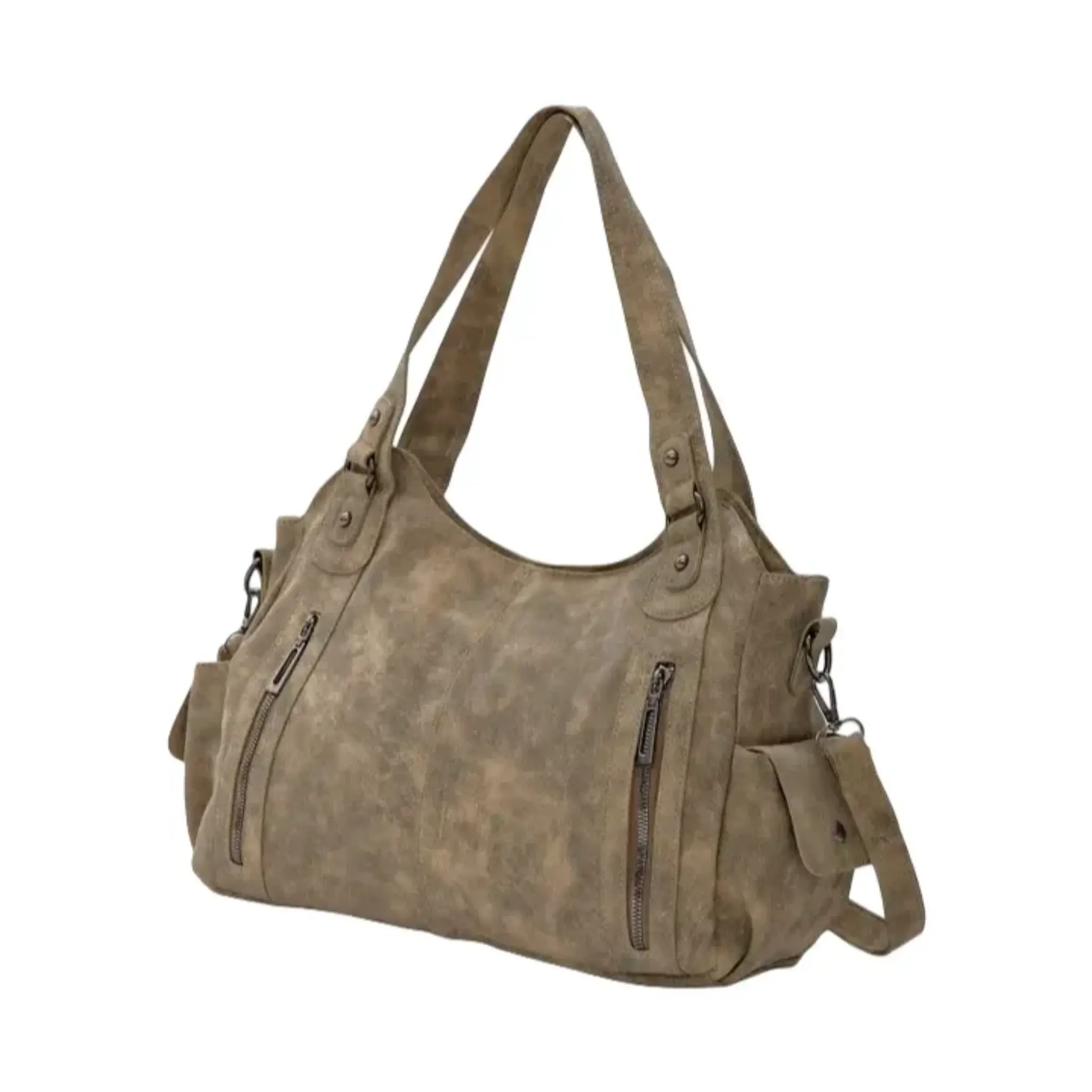 Borsa strutturata con zip e spazio aggiuntivo