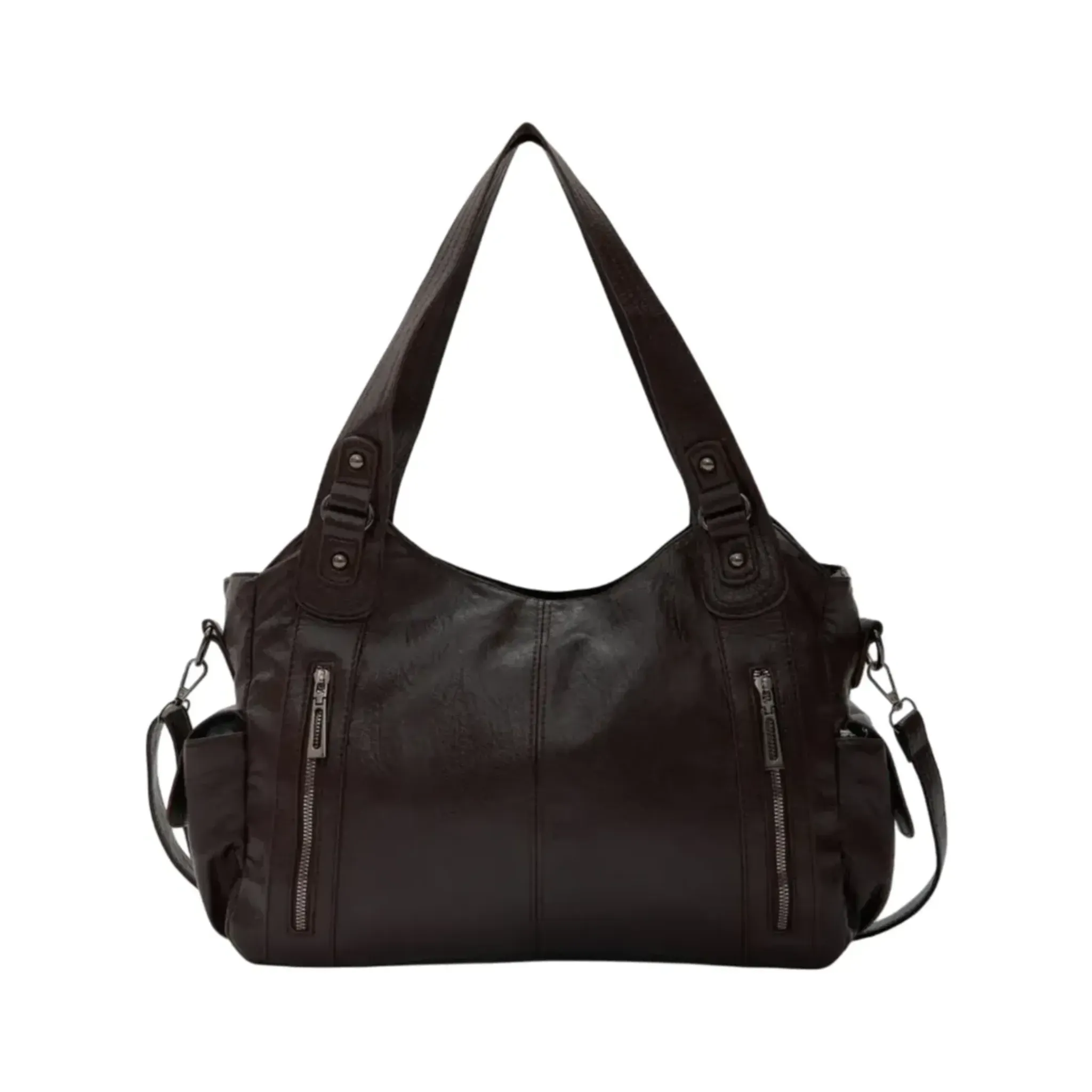 Borsa strutturata con zip e spazio aggiuntivo