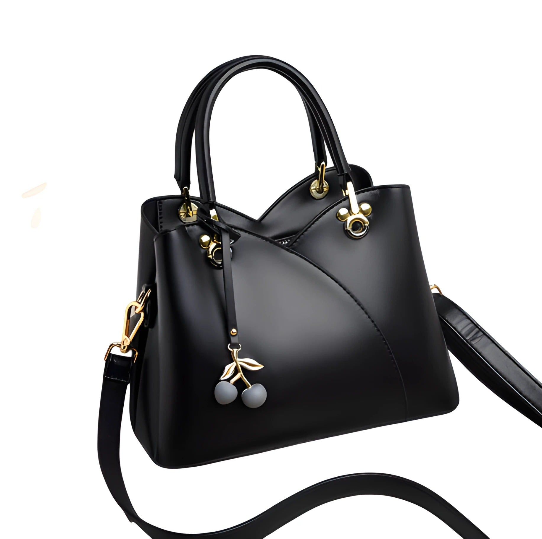 Borsa a tracolla con cerniera superiore | Accento ciliegia con tracolla convertibile