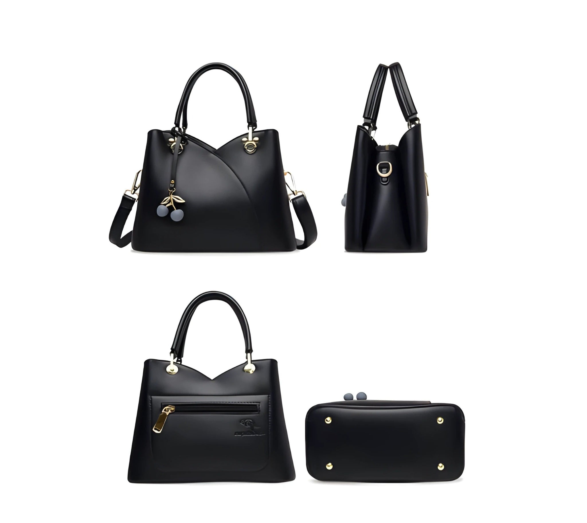 Borsa a tracolla con cerniera superiore | Accento ciliegia con tracolla convertibile