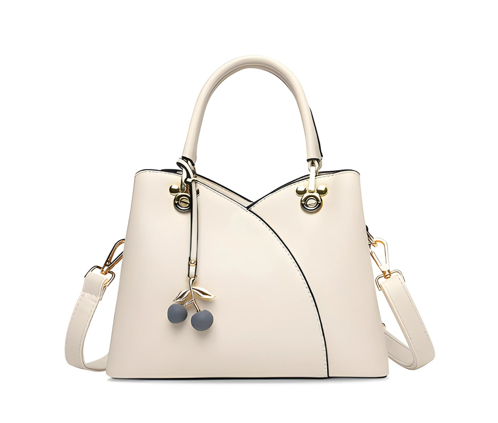 Borsa a tracolla con cerniera superiore | Accento ciliegia con tracolla convertibile