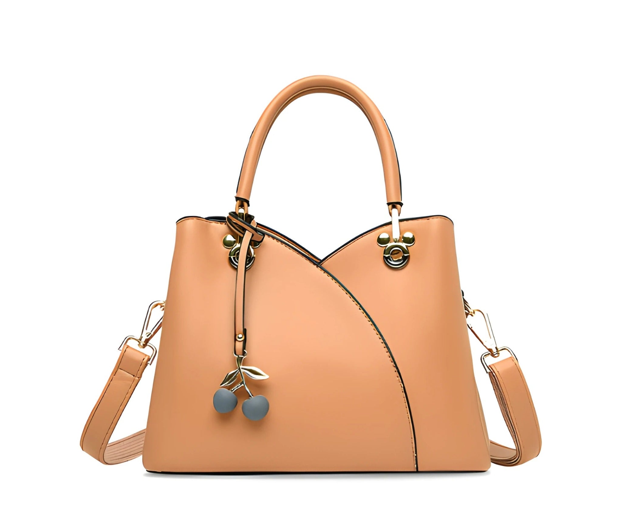 Borsa a tracolla con cerniera superiore | Accento ciliegia con tracolla convertibile