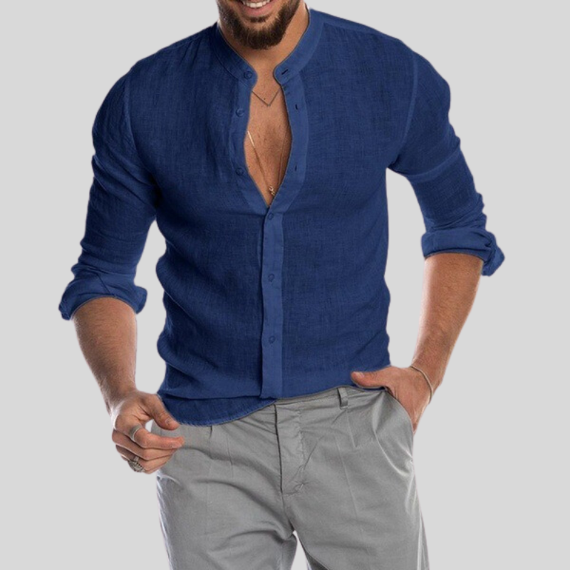 Camicia Lino Leggera Manica Lunga Casual