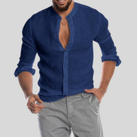 Camicia Lino Leggera Manica Lunga Casual