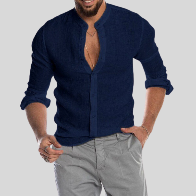 Camicia Lino Leggera Manica Lunga Casual