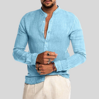 Camicia Lino Leggera Manica Lunga Casual