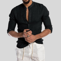 Camicia Lino Leggera Manica Lunga Casual