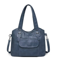 Borsa a Spalla in Pelle Vegana | Tracolla Regolabile con Ampia Tasca Frontale