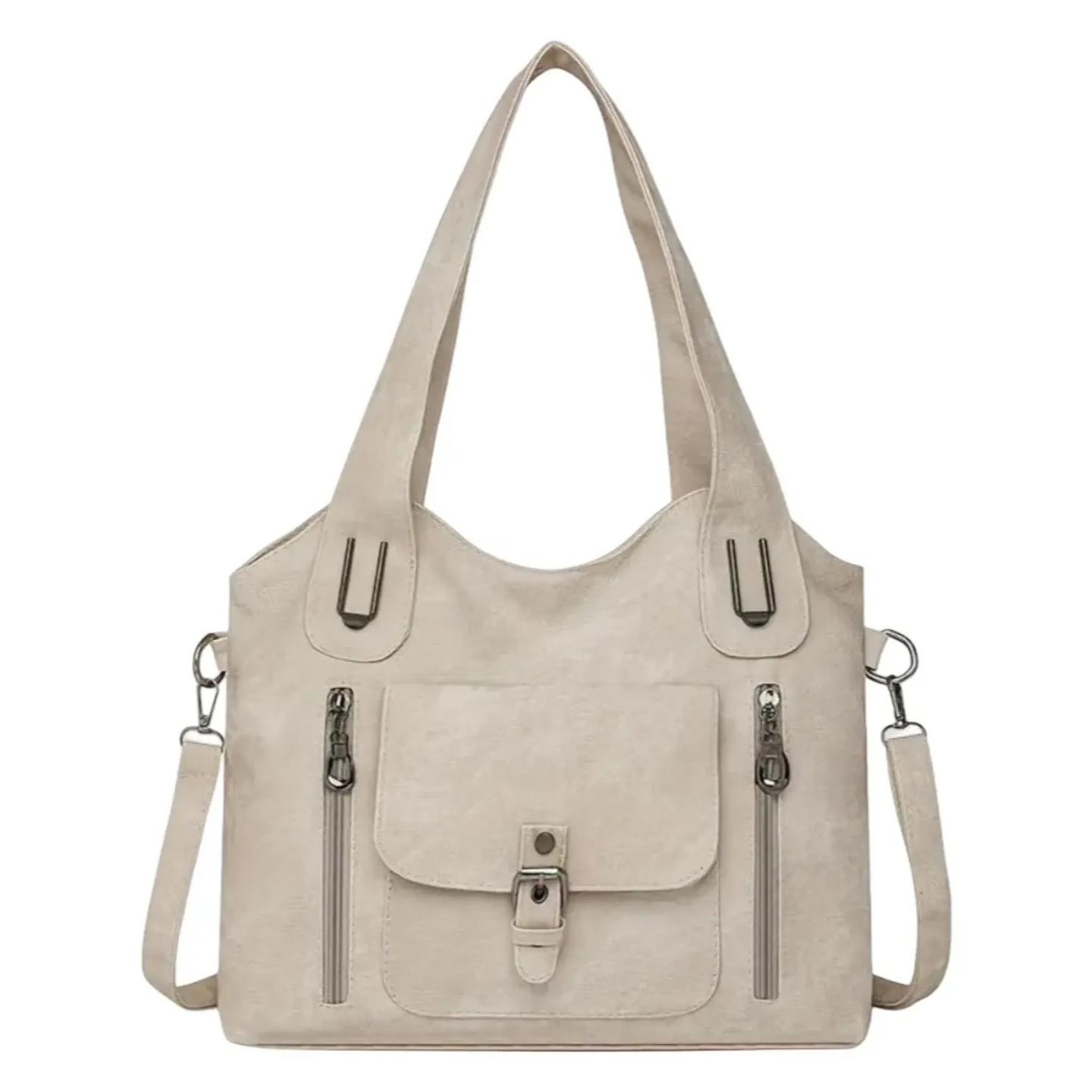 Borsa a Mano Vintage con Tracolla e Tasca con Zip
