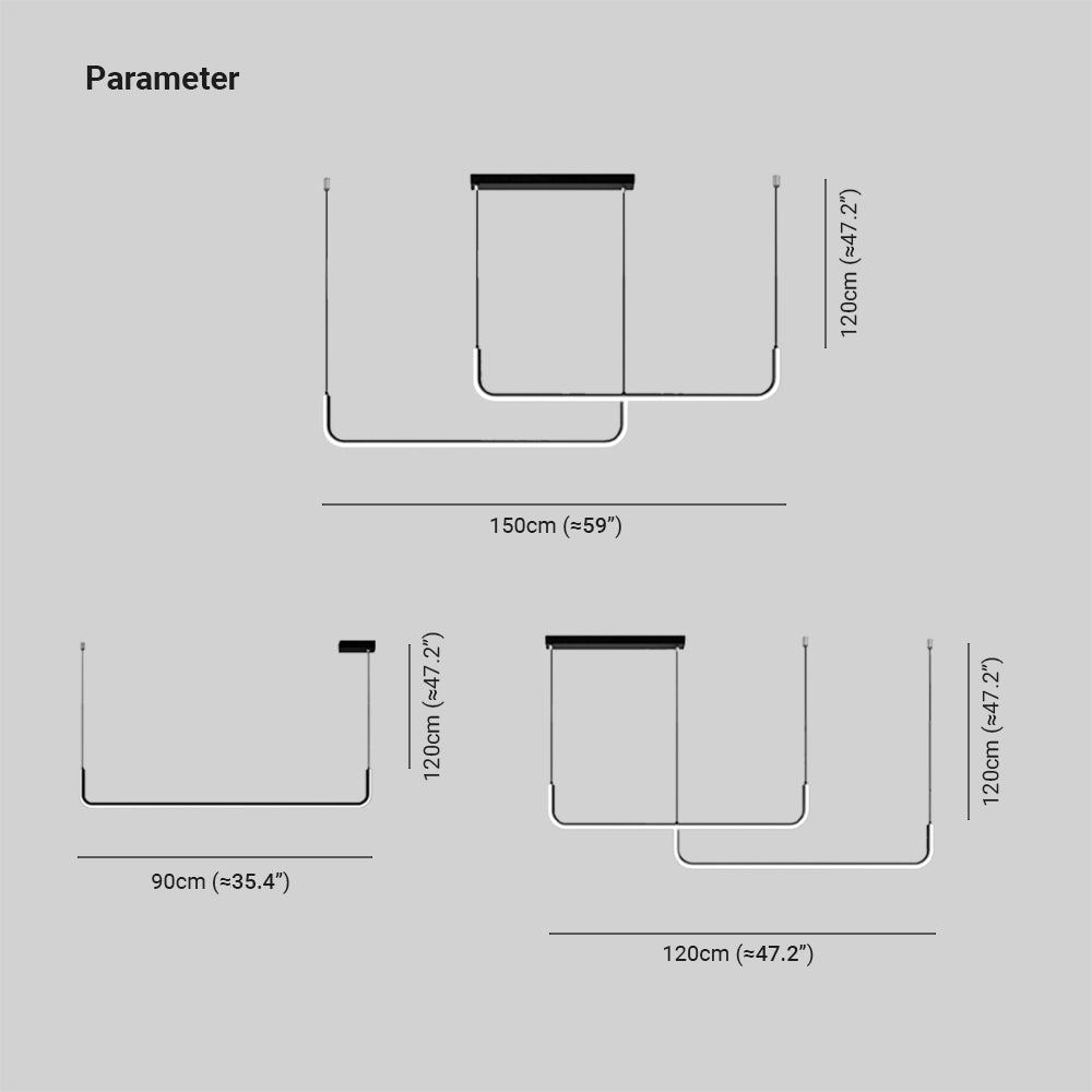 Alya® Suspension LED Moderne en Or/Noir Élegant