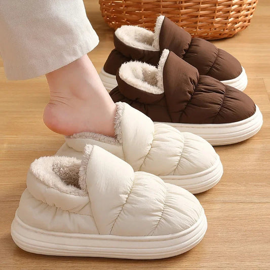 Chaussons hiver pour femme en fourrure chaude et confortable