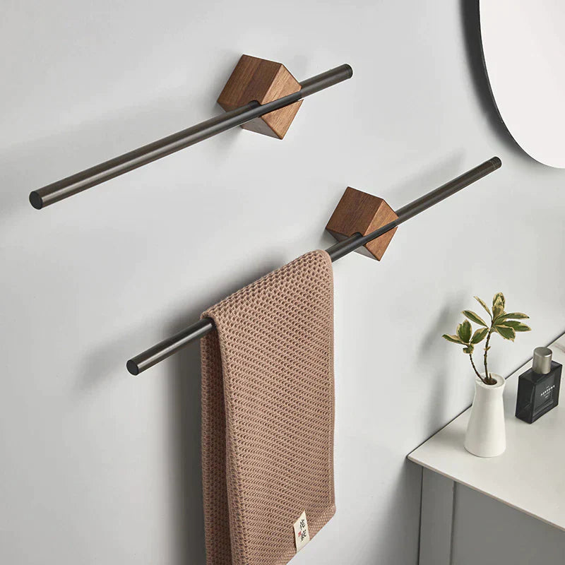 porte serviettes mural en bois pour salle de bain