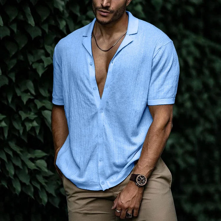 Camicia Estiva in Lino con Chiusura a Bottoni