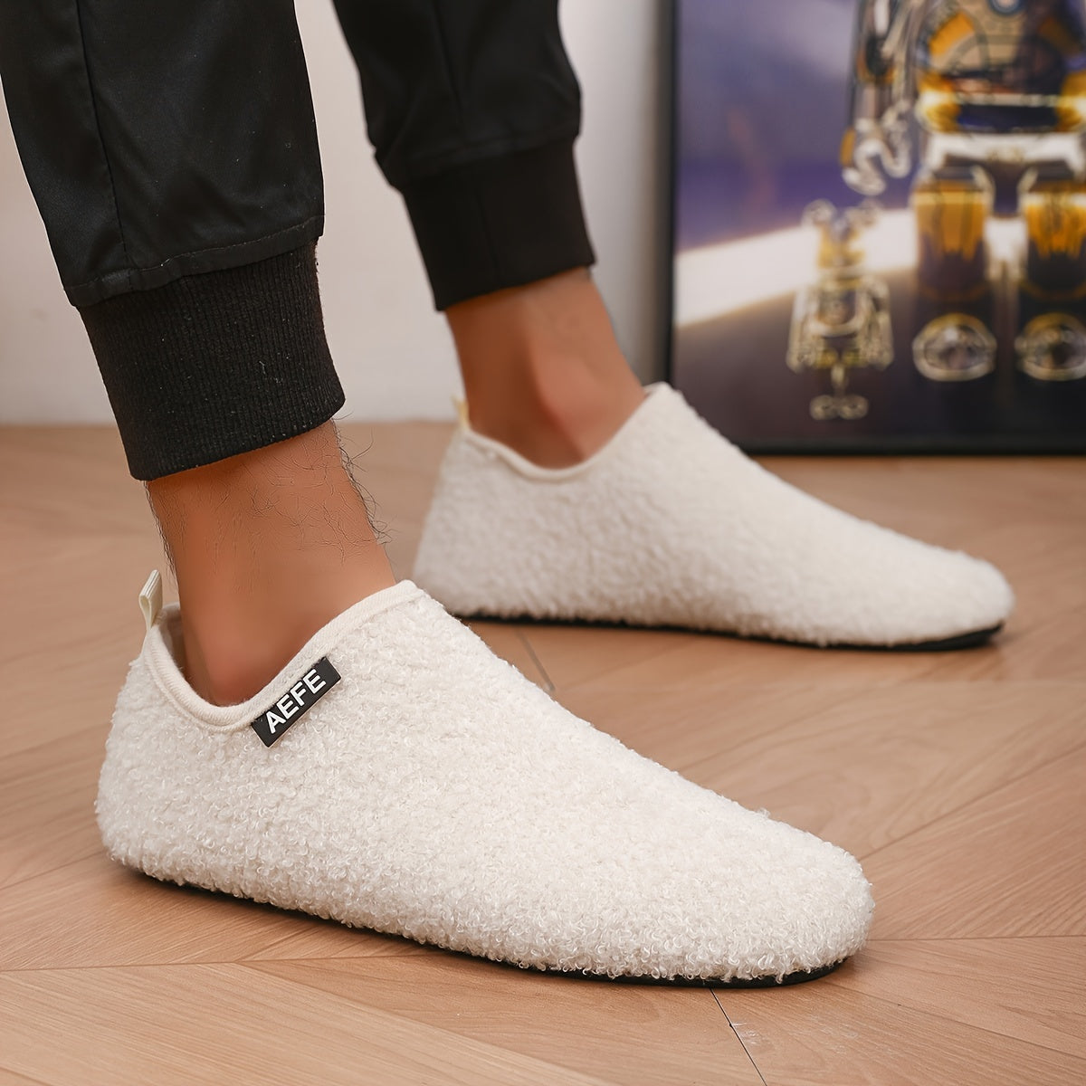 Pantofole nere cozy con interno morbido e antiscivolo