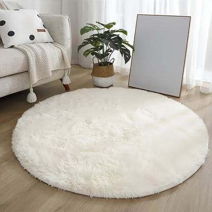 Tapis rond doux et antidérapant pour salon ou chambre adulte