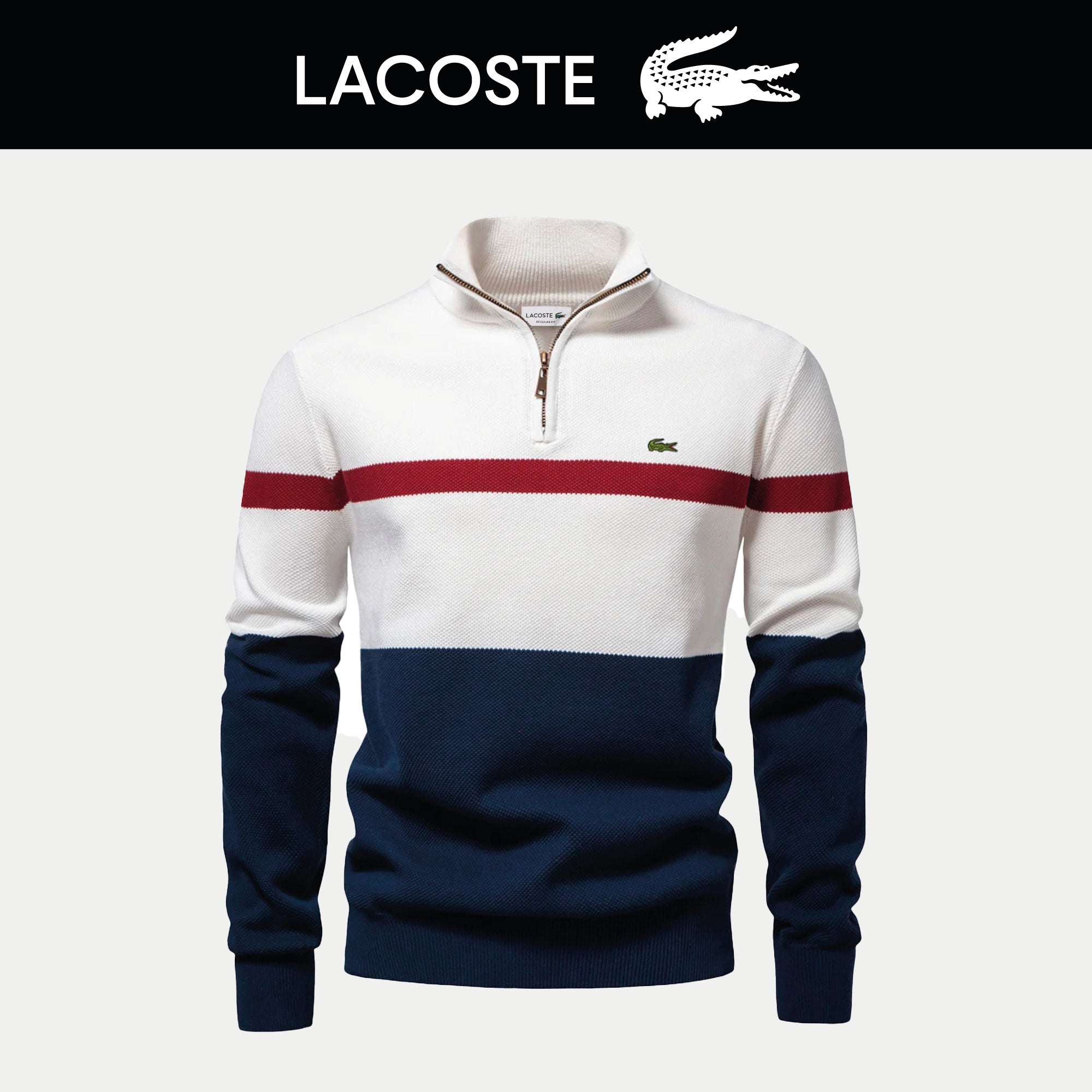 Ꮮаcostе – Polo Classica Uomo a Coste con Zip | Eleganza e Comfort per Ogni Occasione