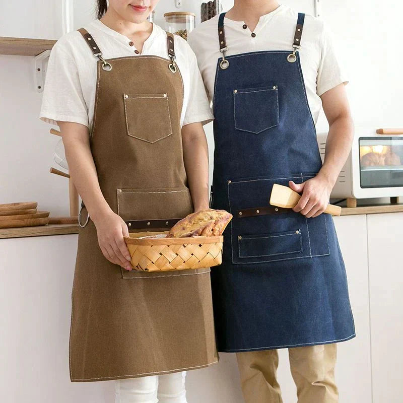 un tablier de cuisine en cuir pour professionnel