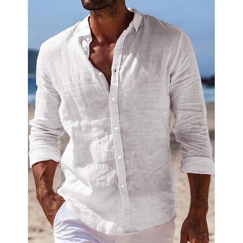 Camicia Casual da Uomo in Lino