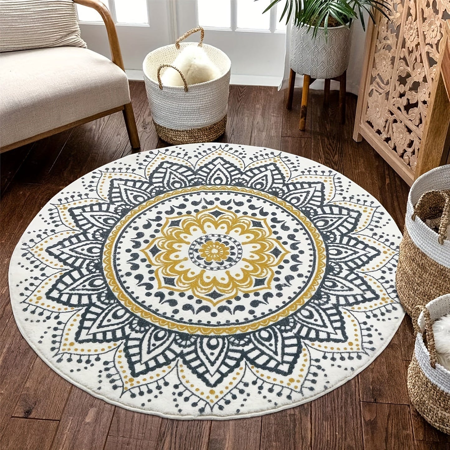 EthnoFloor® Tapis Boho – Un point focal antidérapant pour votre salon