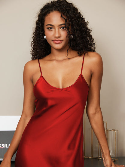 Evi - Chemise de Nuit/Robe Longue avec Bretelles Spaghetti