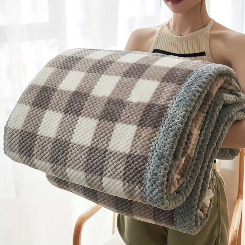 PlaidPlush® Couverture Carreaux Luxueuse en Polaire Douce pour des Moments Confortables