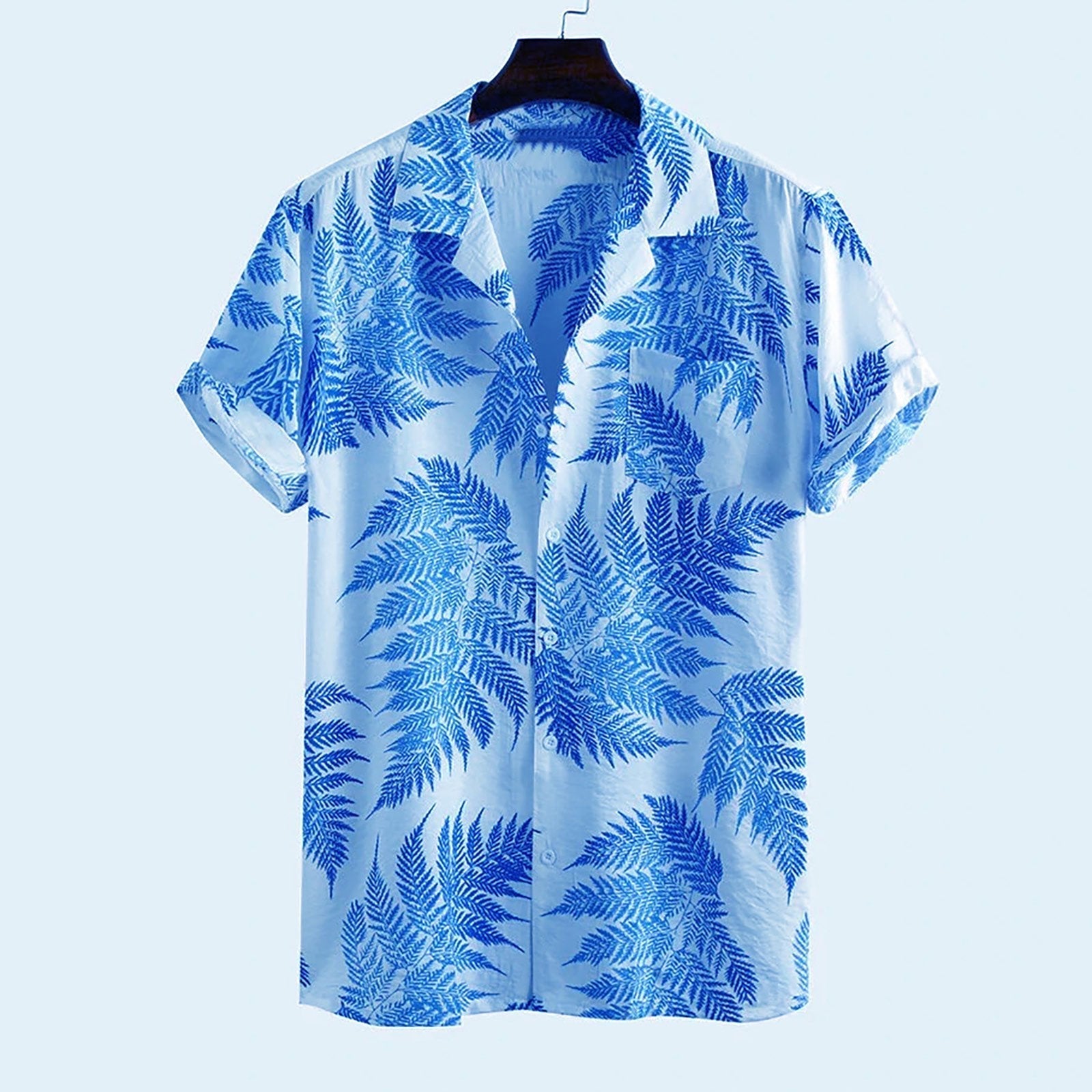 Camicia Tropicale con Stampa Foglie