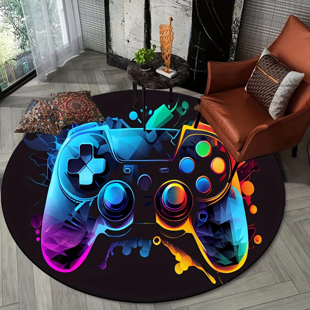 RugMaster® Tapis rond en forme de gamepad pour les gamers soucieux de style