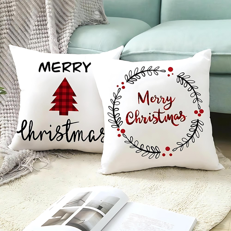 WeihnachtsZauber® Housse de Coussin Festive pour des Jours Confortables