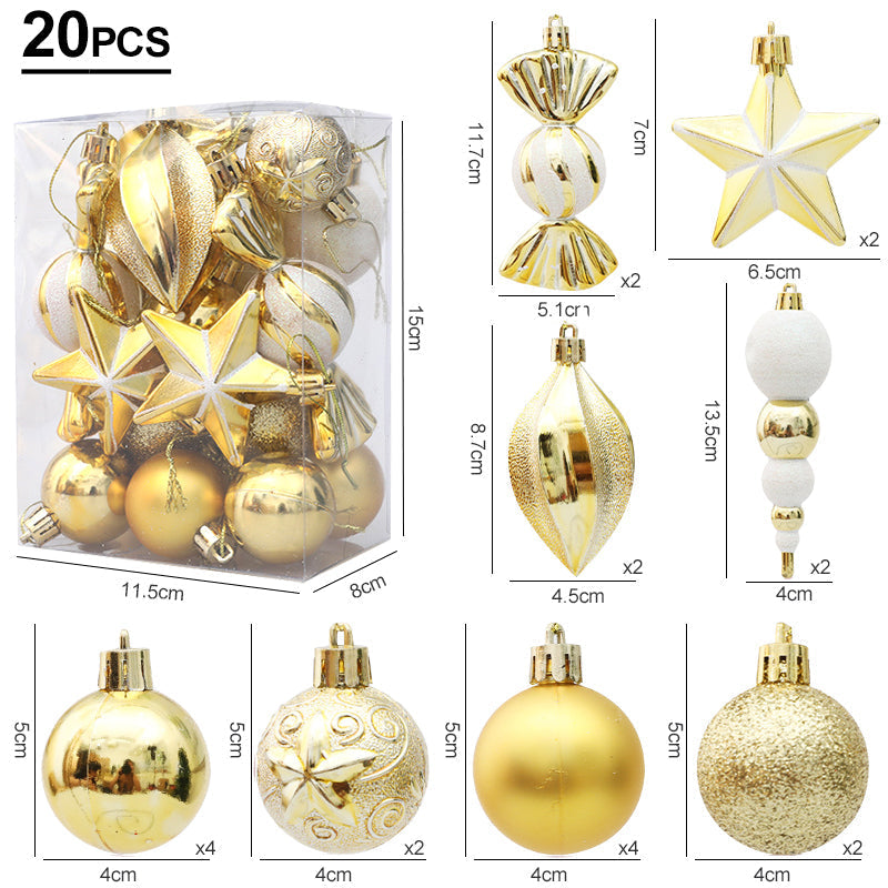 FestiveGlamour® Set Exclusif d'Ornements de Noël pour une Décoration Élégante