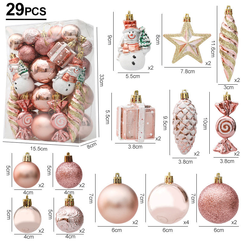 FestiveGlamour® Set Exclusif d'Ornements de Noël pour une Décoration Élégante