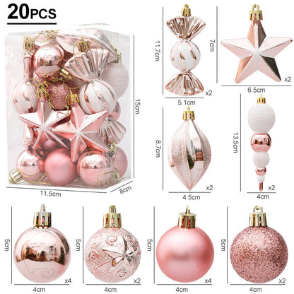 FestiveGlamour® Set Exclusif d'Ornements de Noël pour une Décoration Élégante