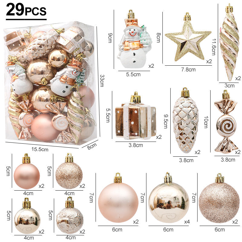 FestiveGlamour® Set Exclusif d'Ornements de Noël pour une Décoration Élégante