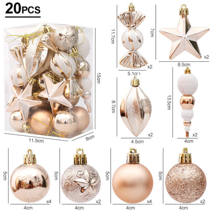 FestiveGlamour® Set Exclusif d'Ornements de Noël pour une Décoration Élégante