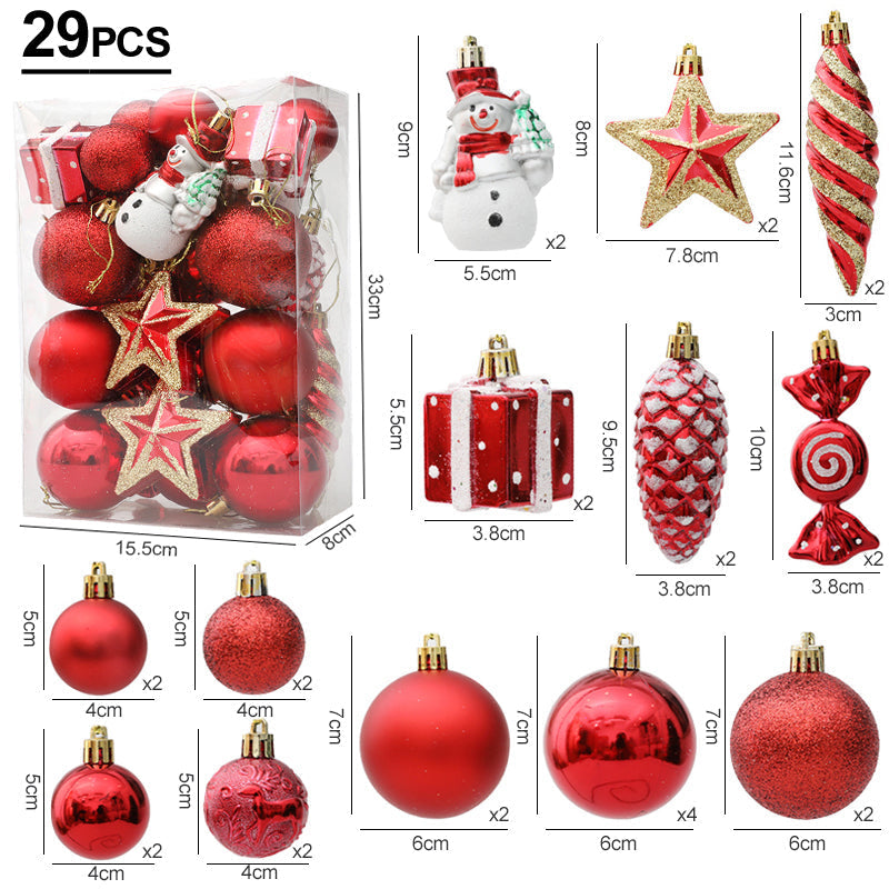 FestiveGlamour® Set Exclusif d'Ornements de Noël pour une Décoration Élégante