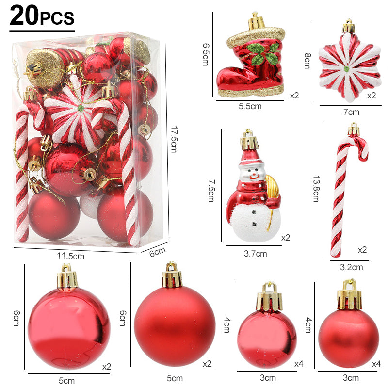 FestiveGlamour® Set Exclusif d'Ornements de Noël pour une Décoration Élégante