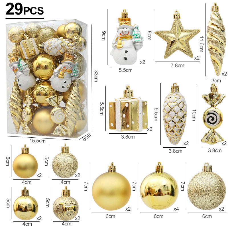 FestiveGlamour® Set Exclusif d'Ornements de Noël pour une Décoration Élégante