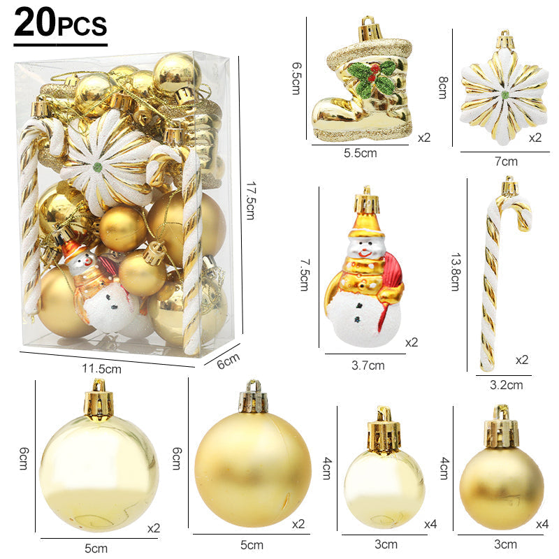 FestiveGlamour® Set Exclusif d'Ornements de Noël pour une Décoration Élégante